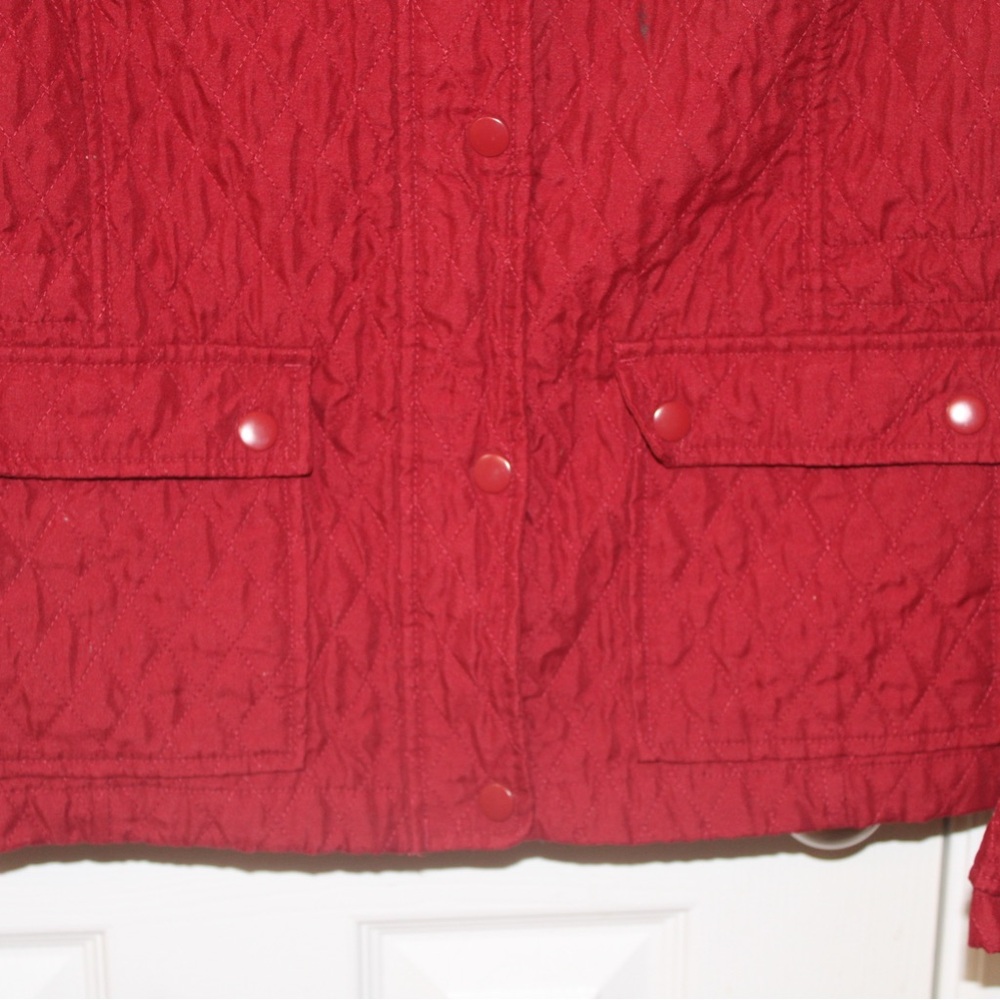 Merona Size M Red Utility Jacket with zipper and snap closure with snap pockets - Picture 2 of 9